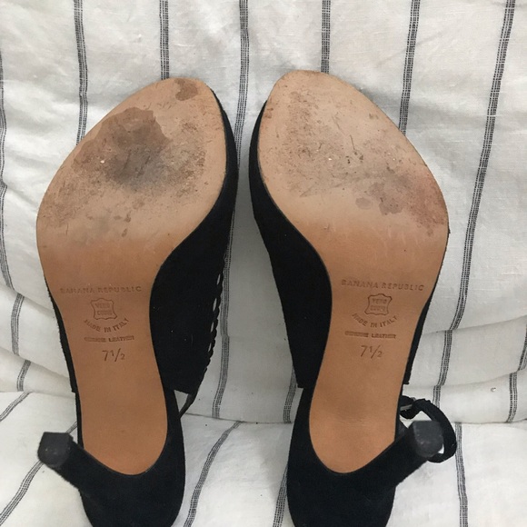 Banana Republic Black Suede Peep-Toe Sling-backs - Picture 3 of 3